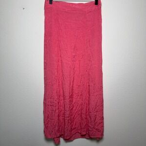 Nation LTD Women Maxi Skirt Medium Pink Textured Boho Coquette Girlcore